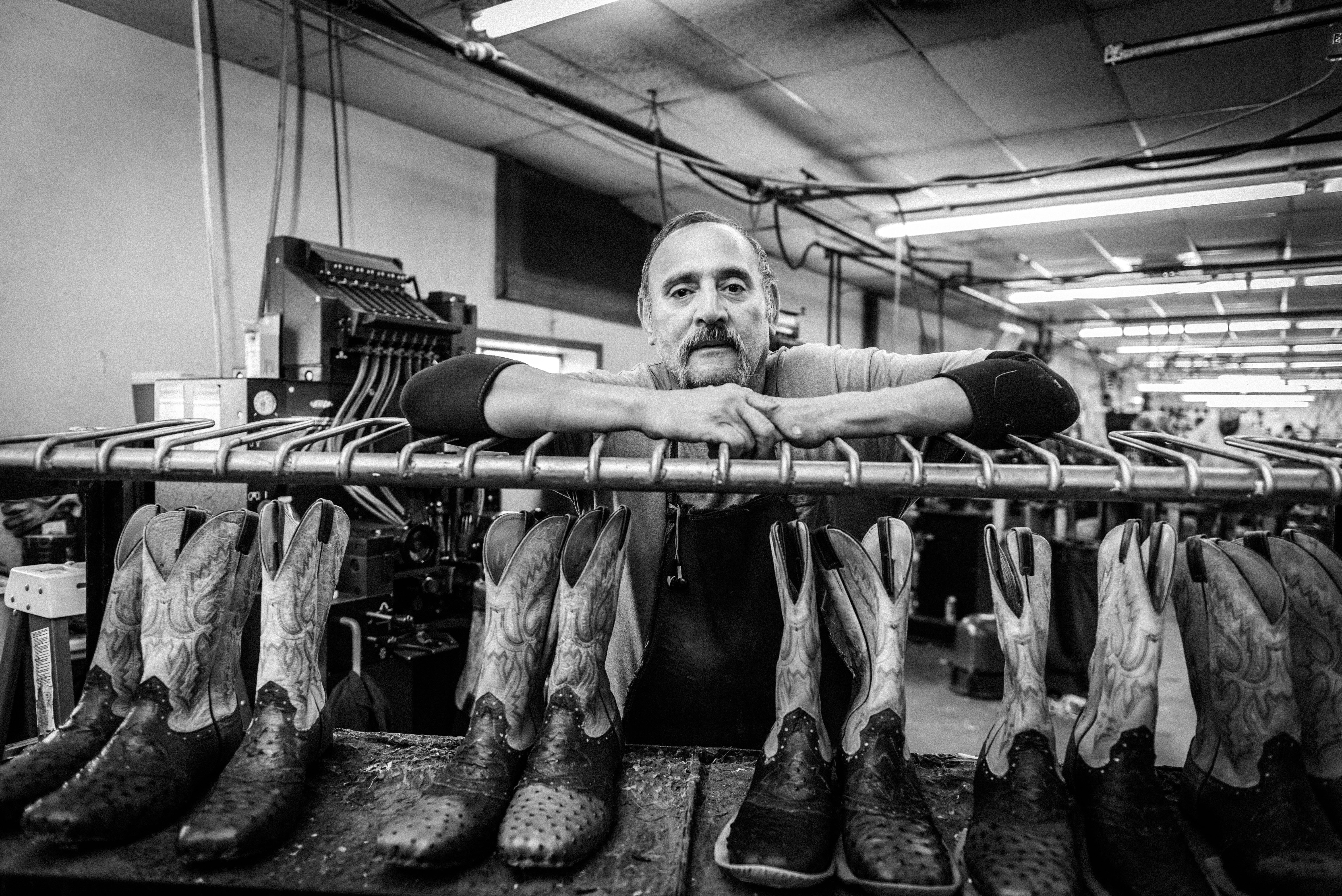 Ezekiel, a bootmaker at Fenoglio Boot Co. with 20 years' experience